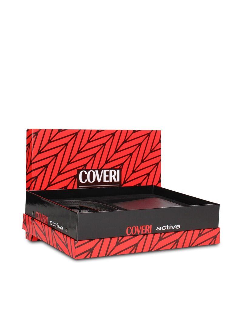 Coveri Muški Set kožni novčanik i Kaiš C-1025, Crni