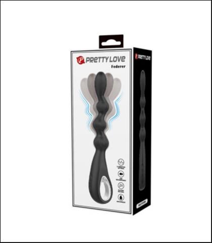 Pretty Love Analni vibrator Federer, 12 funkcija, Crni