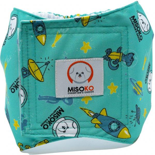 Misoko Periva pelena za mužjake Diapers Reusable Male Rockets Menta, M