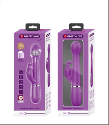 Pretty Love Vibrator sa pomeranjem i rotacijom, Silikonski, 22.6cm, Ljubičasti