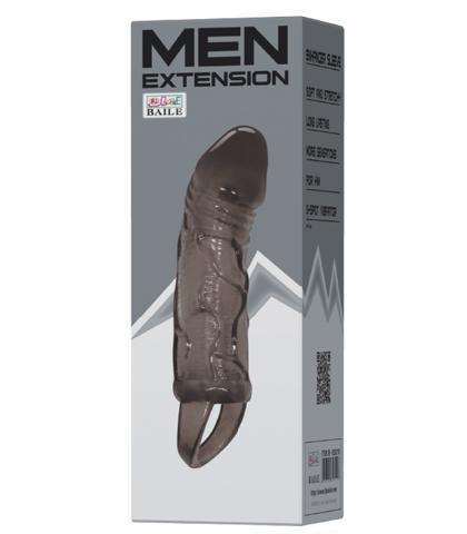 Baile Navlaka za penis Extension Brayden, Silikonska, 16.5cm, Crna