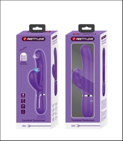 Pretty Love Vibrator sa nastavkom za klitoralnu stimulaciju, Silikonski, 22.8cm, Plavi