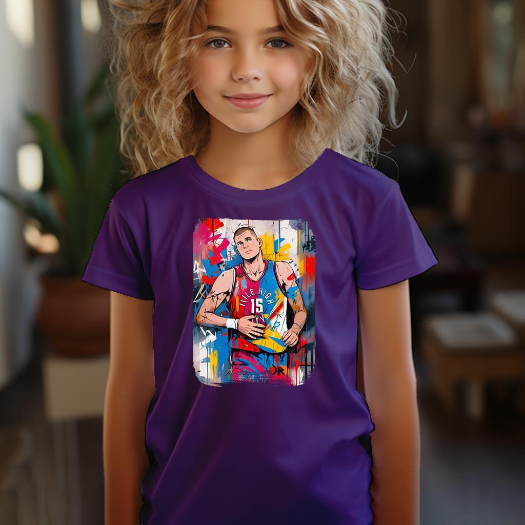 Camiseta Majica sa štampanim printom Cam 498, Dečija, Patlidžan