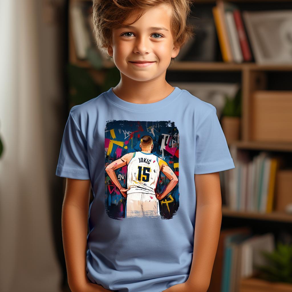 Camiseta Majica sa štampanim printom Cam 512, Dečija, Cijan