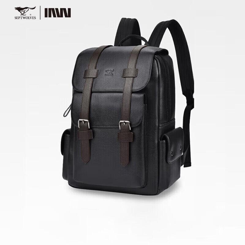 Septwolves Muški ranac za laptop, 15.6", Crni