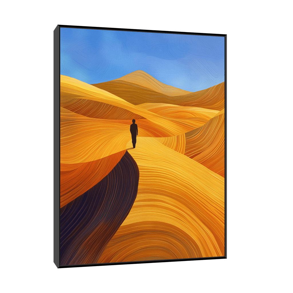 Canvas Slika na platnu Šetnja kroz pustinju, Sa ramom, 75 x 100  cm, Crni