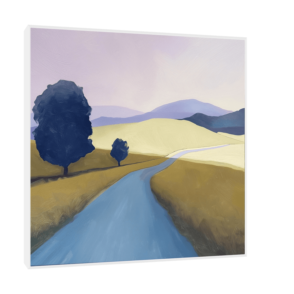 Canvas Slika na platnu Plavo drvo, 30x30cm, Sa ramom, Beli
