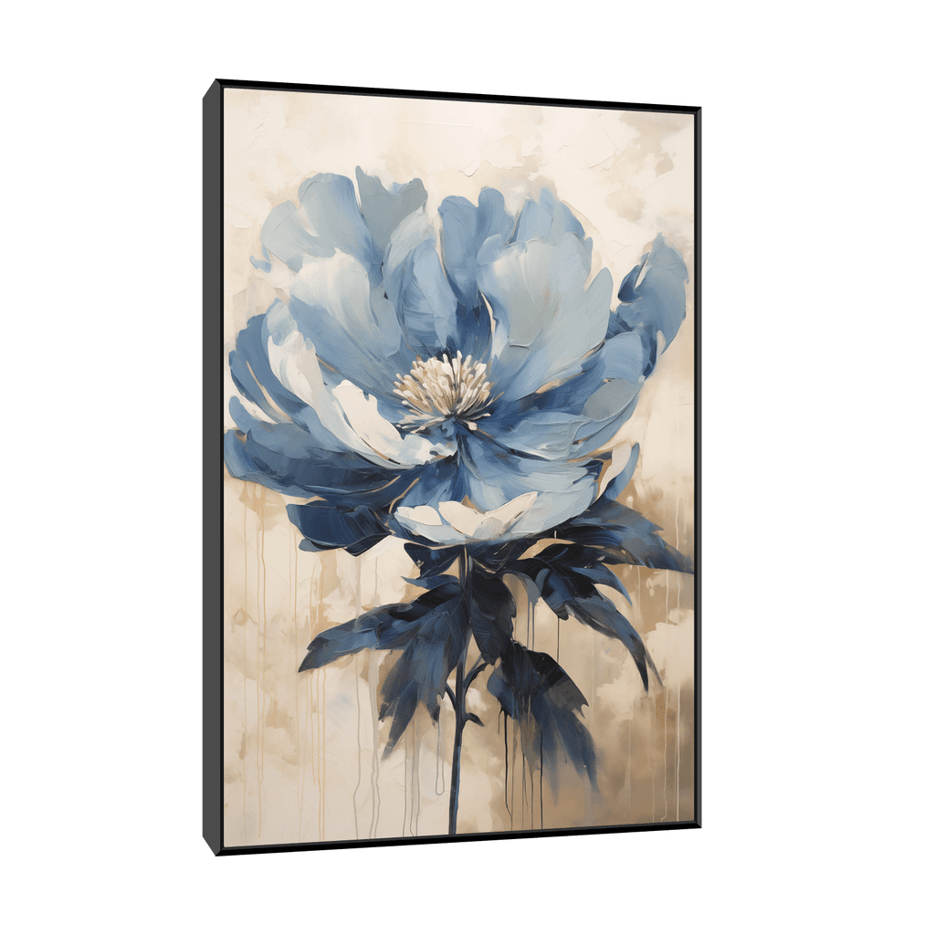 Canvas Slika na platnu Plavi cvet II 30x45cm, Sa ramom, Crni