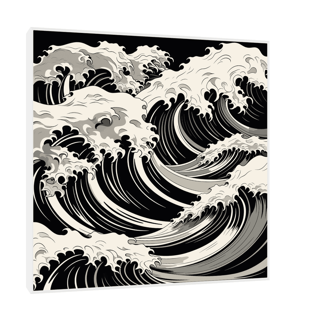 Canvas Slika na platnu Talasi, Sa ramom, 100 x 100 cm, Beli