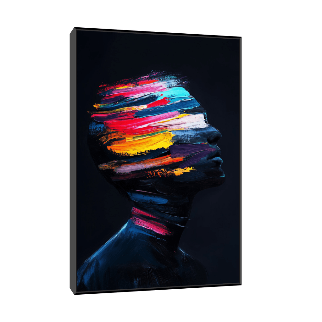 Canvas Slika na platnu Razlivene misli, Sa ramom, 80 x 120 cm, Crni