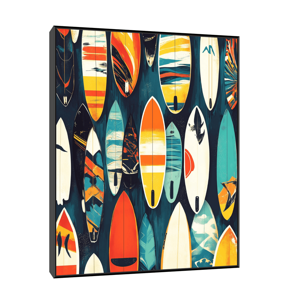 Canvas Slika na platnu Surf daske, Sa ramom, 100 x 125 cm, Crni