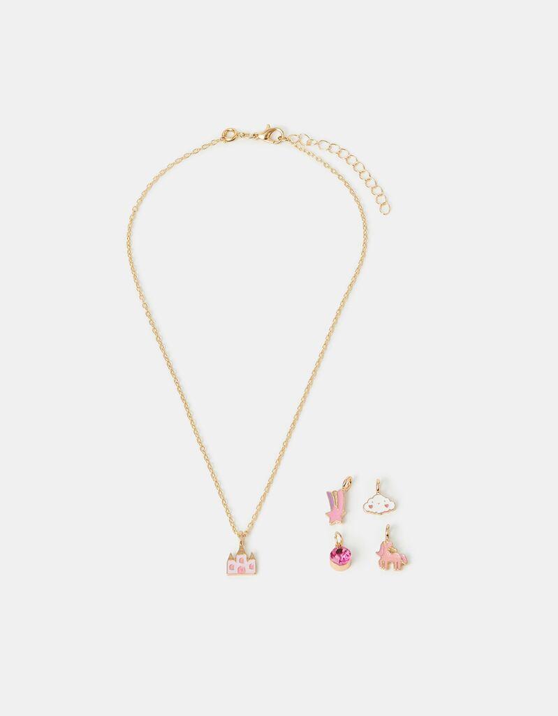 Monsoon Set ogrlica sa privescima za devojčice, 6 komada, Roze-zlatne boje