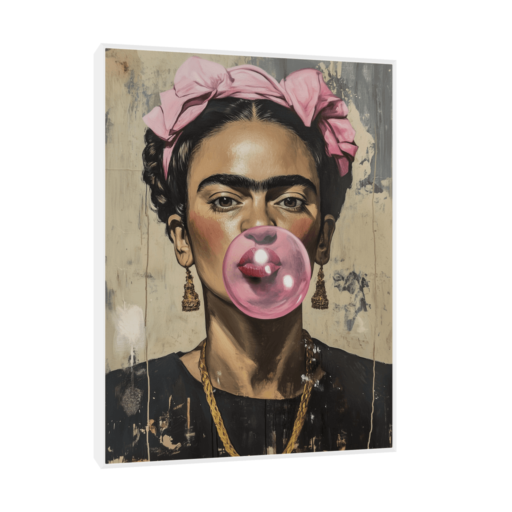 Canvas Slika na platnu Frida Kahlo, Sa ramom, 75 x 100  cm, Beli