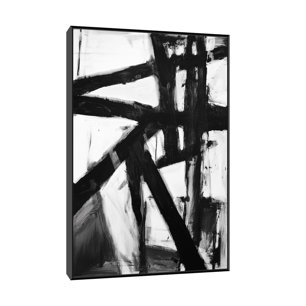 Canvas Slika na platnu Splet linija, Sa ramom, 80 x 120 cm, Crni