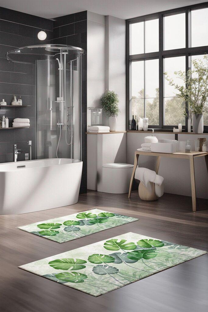 L'essentiel Maison Set Podloga za kupatilo CT-5310, Zeleno-beli