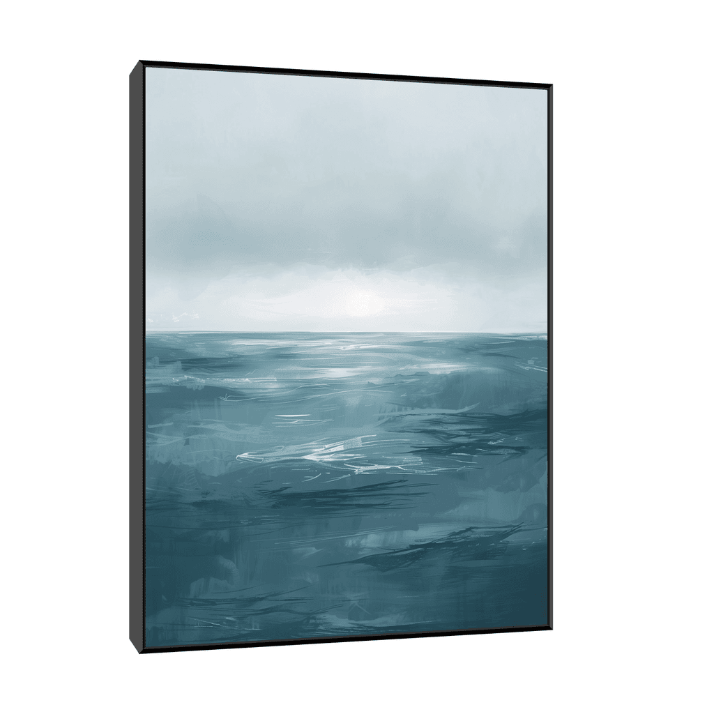 Canvas Slika na platnu Talasi i horizont, 45x60cm, Sa ramom, Crni