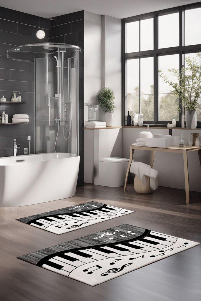 L'essentiel Maison Set Podloga za kupatilo CT-5367, Belo-sivi