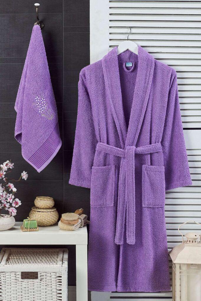 L'essentiel Maison Set Bademantil sa peškirom Cora, Lavanda
