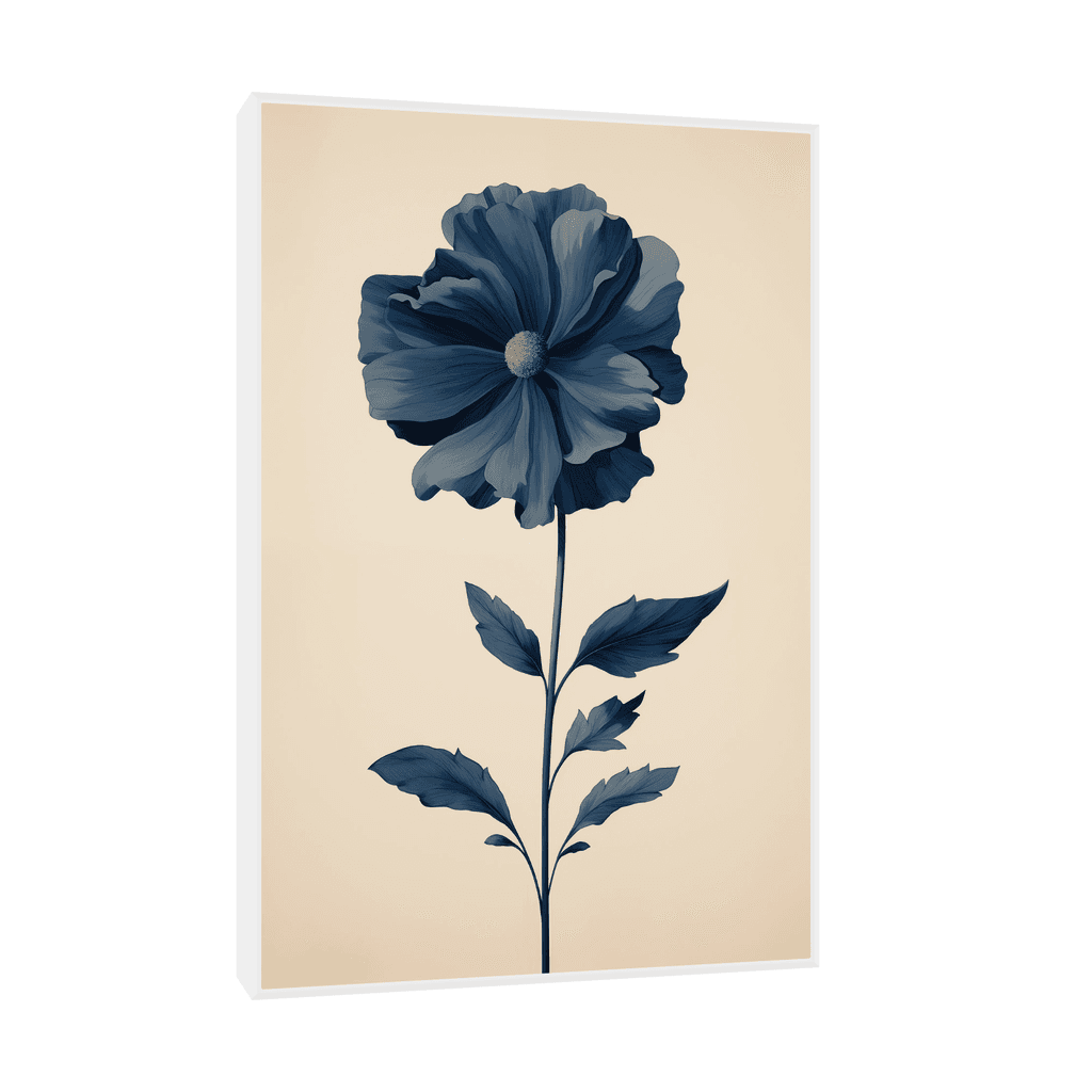 Canvas Slika na platnu Plavi cvet 60x90cm, Sa ramom, Beli