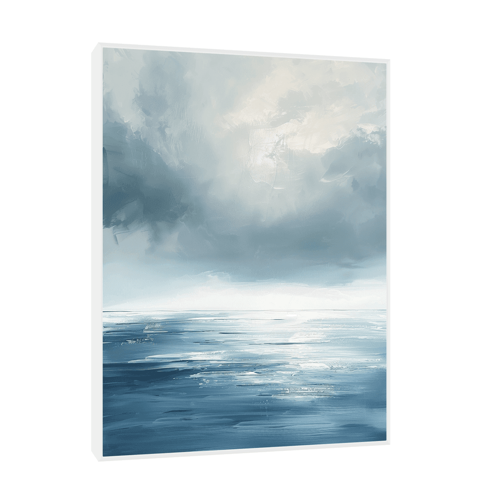 Canvas Slika na platnu Talasi i horizont II, 60x80cm, Sa ramom, Beli