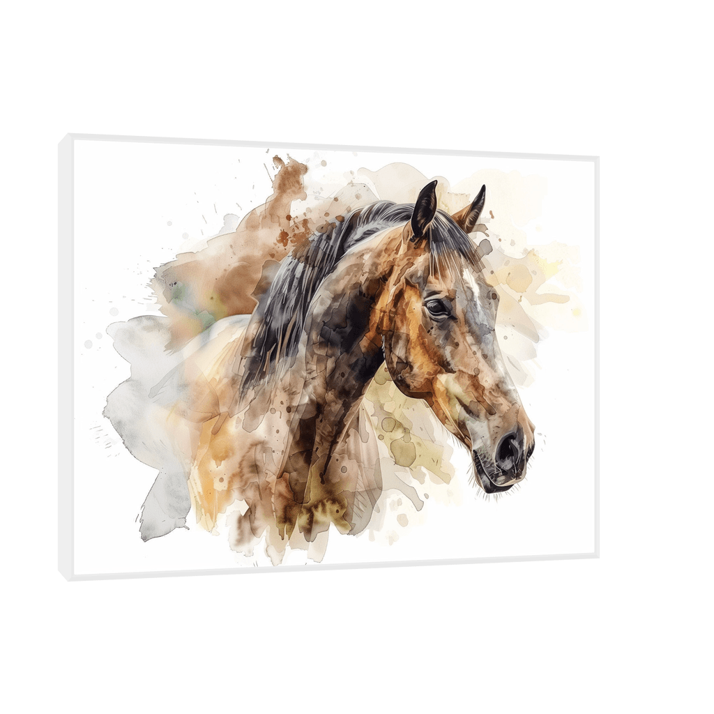 Canvas Slika na platnu Konj - akvarel, Sa ramom, 120 x 90 cm, Beli