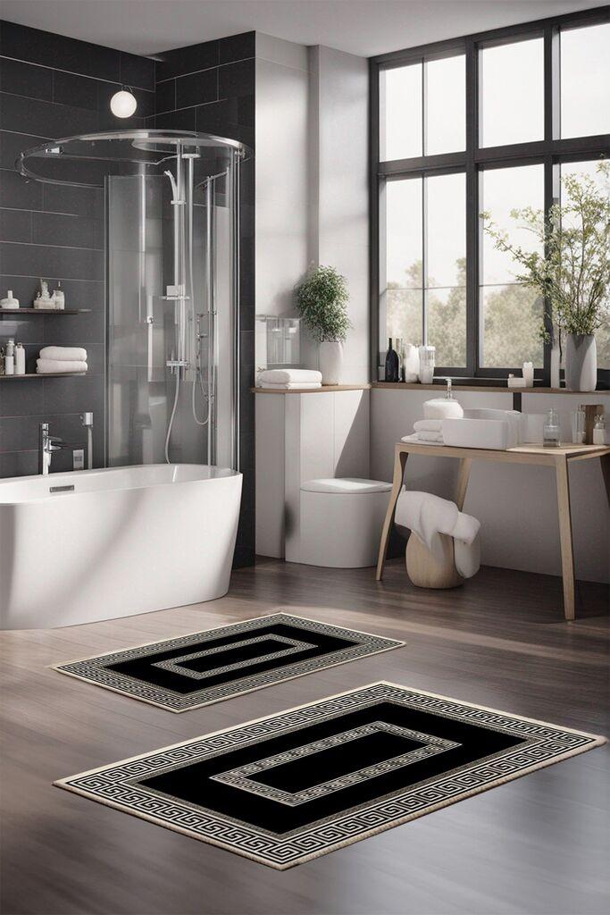 L'essentiel Maison Set Podloga za kupatilo CT-5078, Krem-crni