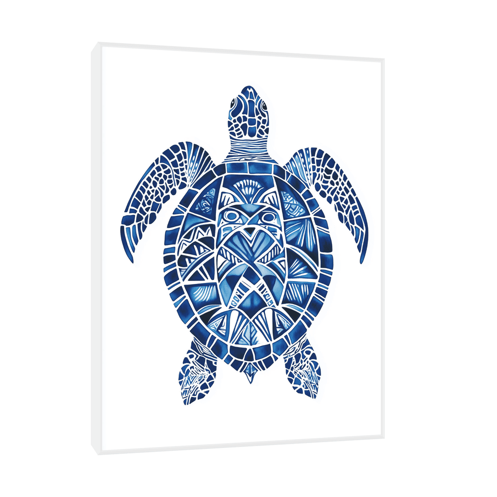 Canvas Slika na platnu Kornjača akvarel, Sa ramom, 90 x 120  cm, Beli