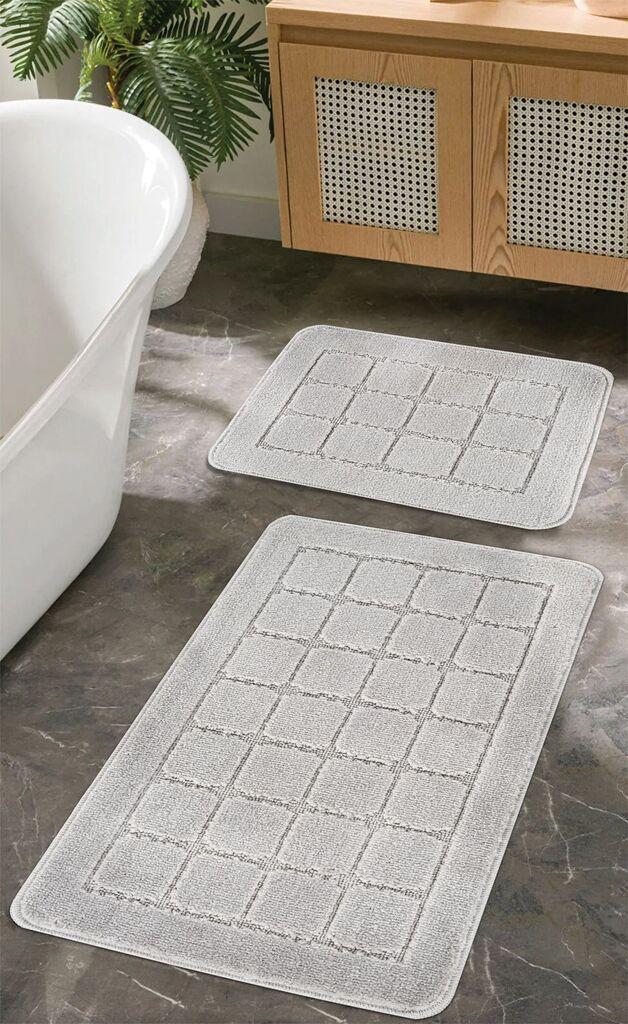 L'essentiel Maison Set Podloga za kupatilo Kareli, Sivi