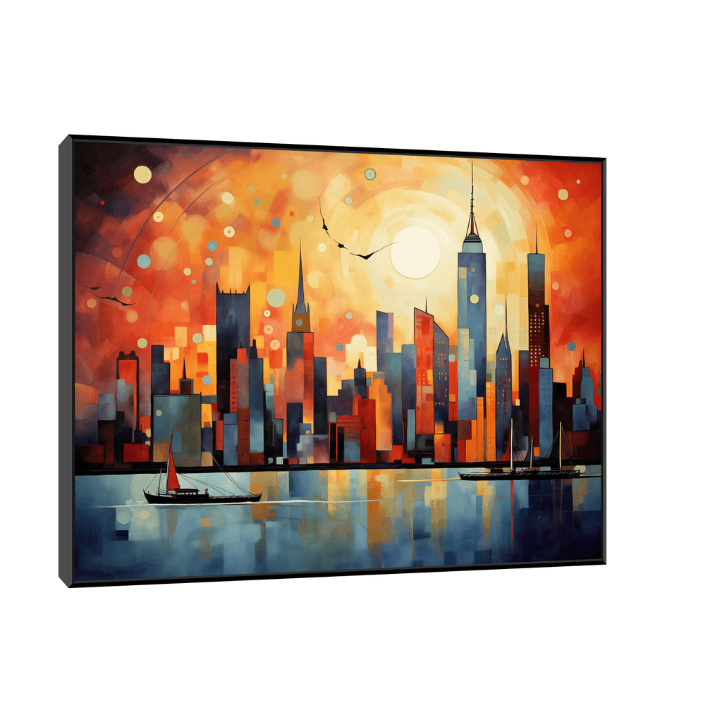 Canvas Slika na platnu New York II 100x75cm, Sa ramom, Crni