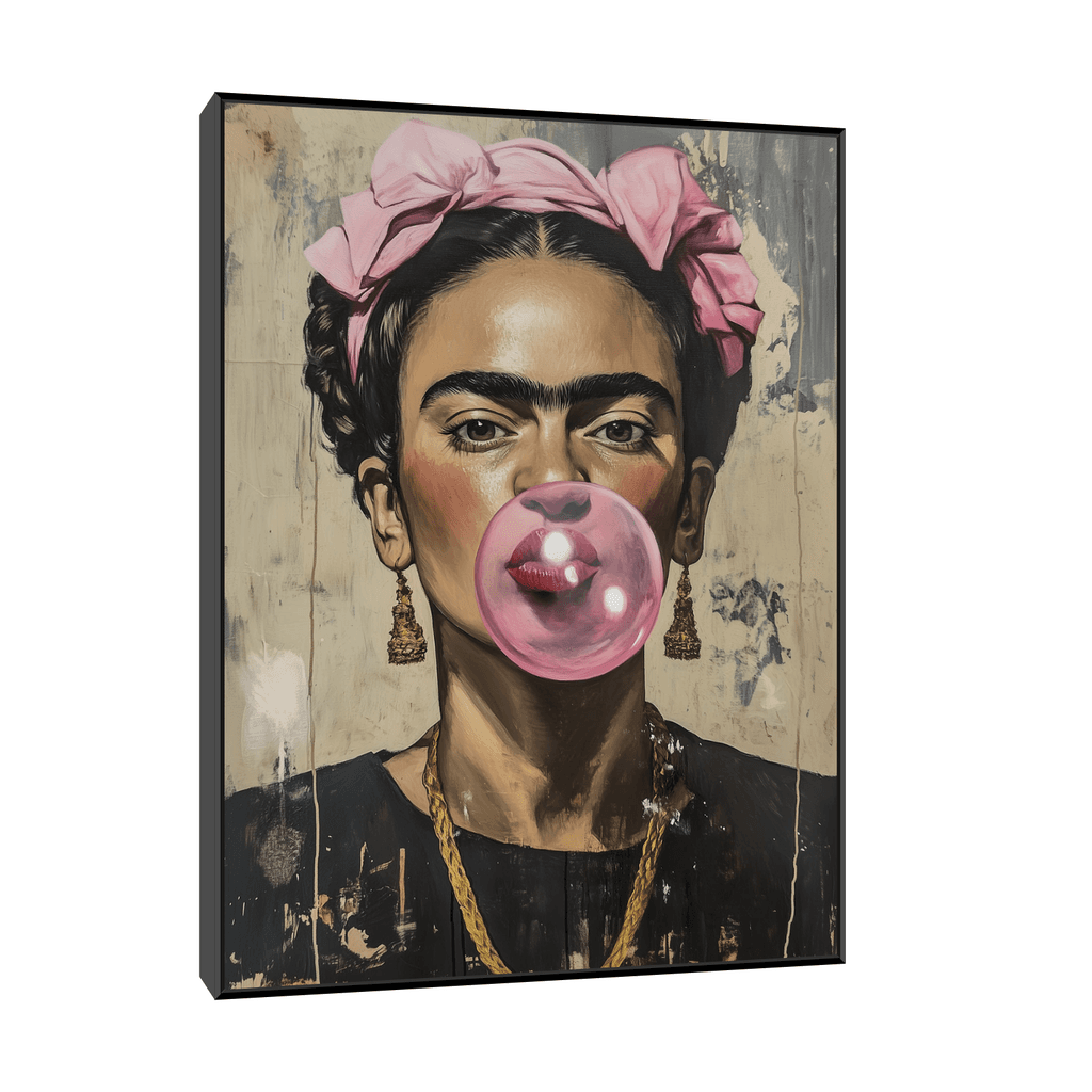 Canvas Slika na platnu Frida Kahlo, Sa ramom, 45 x 60 cm, Crni