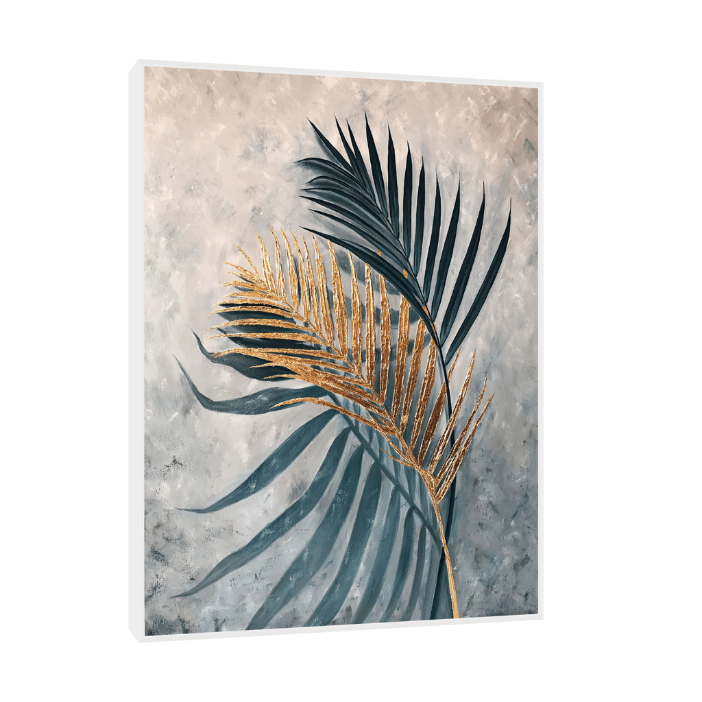 Canvas Slika na platnu Listovi palme II, 30x40cm, Sa ramom, Beli