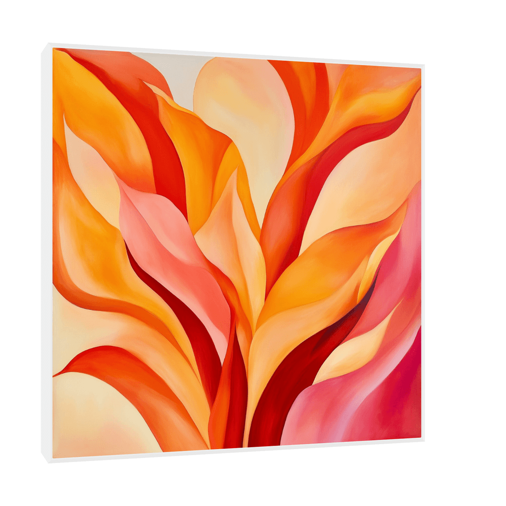 Canvas Slika na platnu Crveni listovi, Sa ramom, 80 x 80 cm, Beli