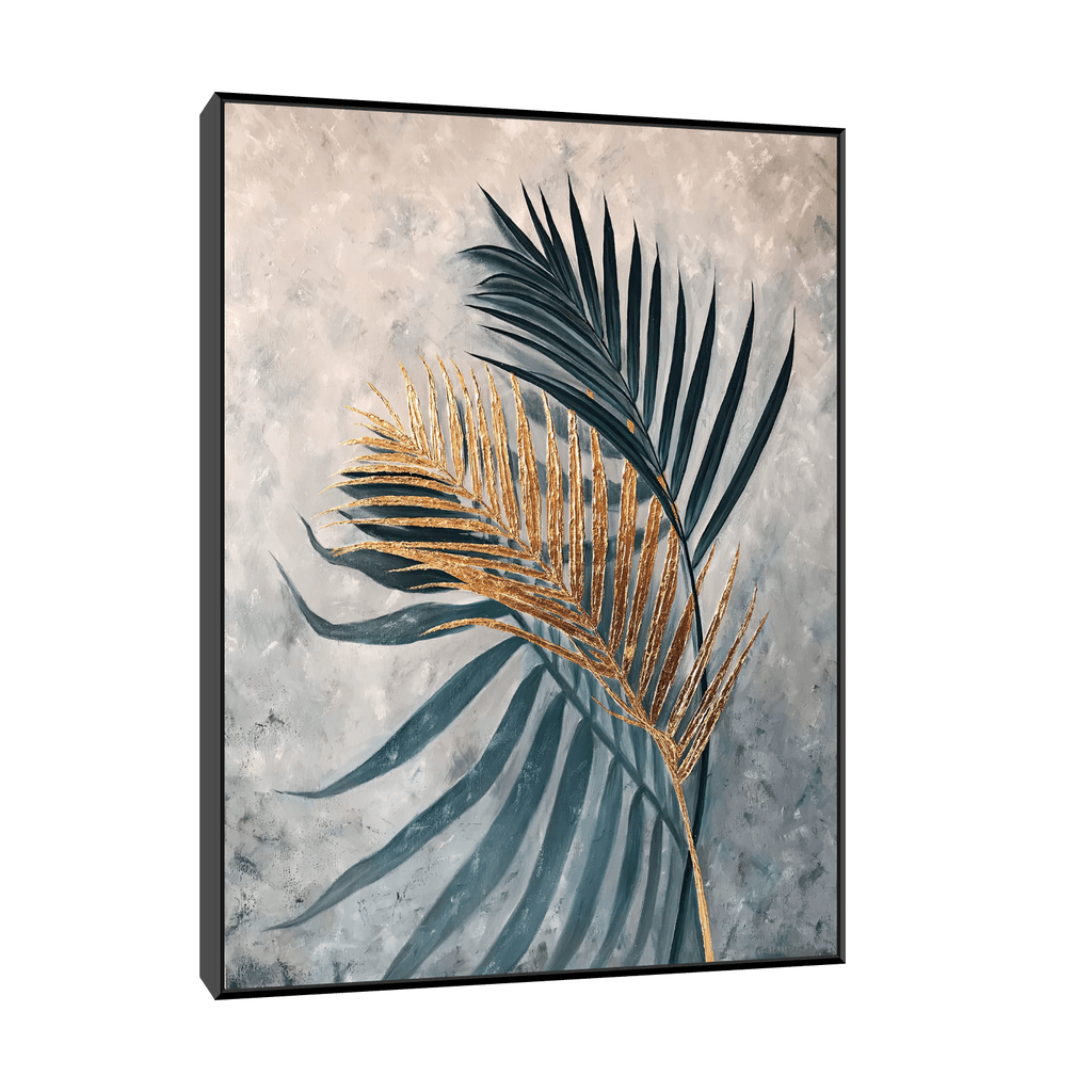 Canvas Slika na platnu Listovi palme II, 30x40cm, Sa ramom, Crni