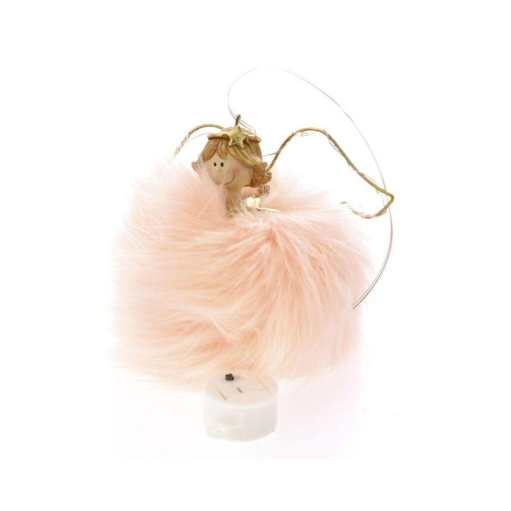 Novogodišnji ukras Svetleći anđeo, Roze