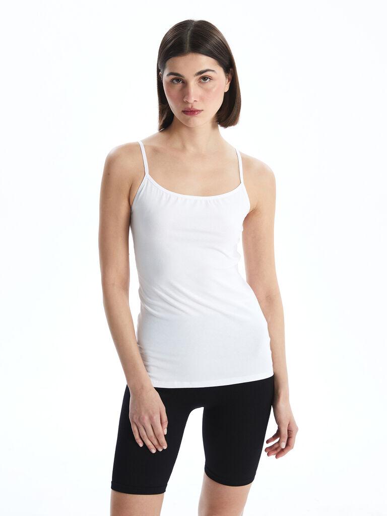 LC Waikiki Ženska majica na bretele W50684Z8-FFB, Bela