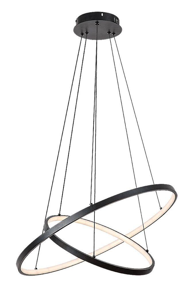 Rabalux Visilica sa daljinskim Beliza, 2 prstena, LED 75W, 3000-6500K, 60cm, Crna