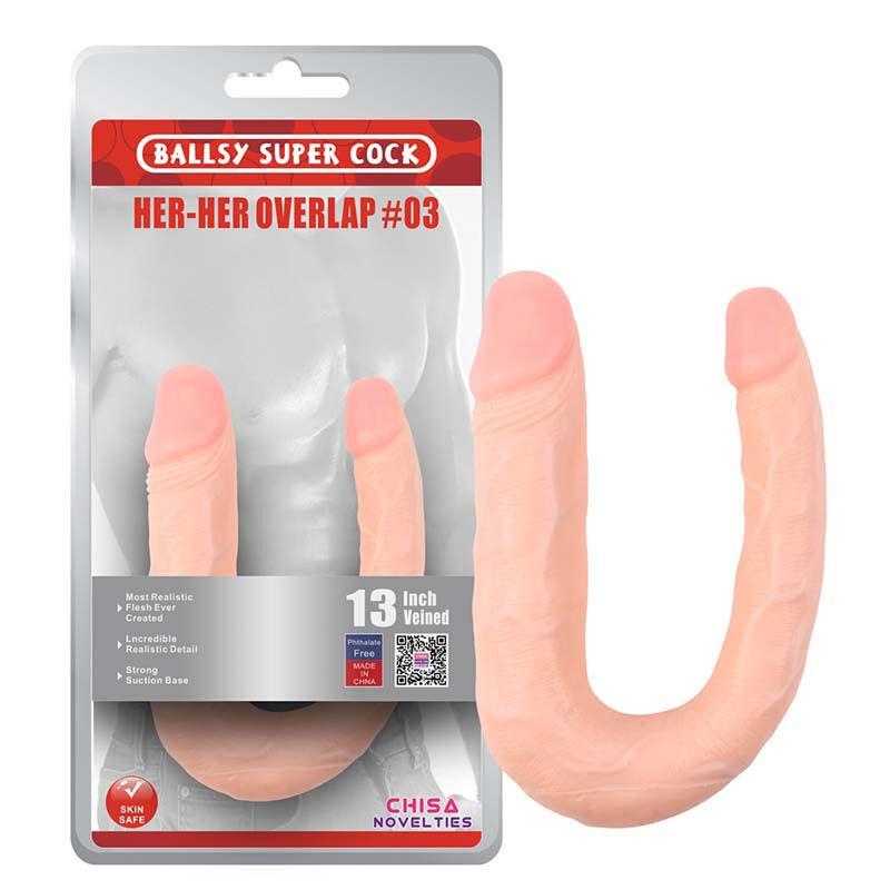 Dupli dildo, 33cm, Boja kože