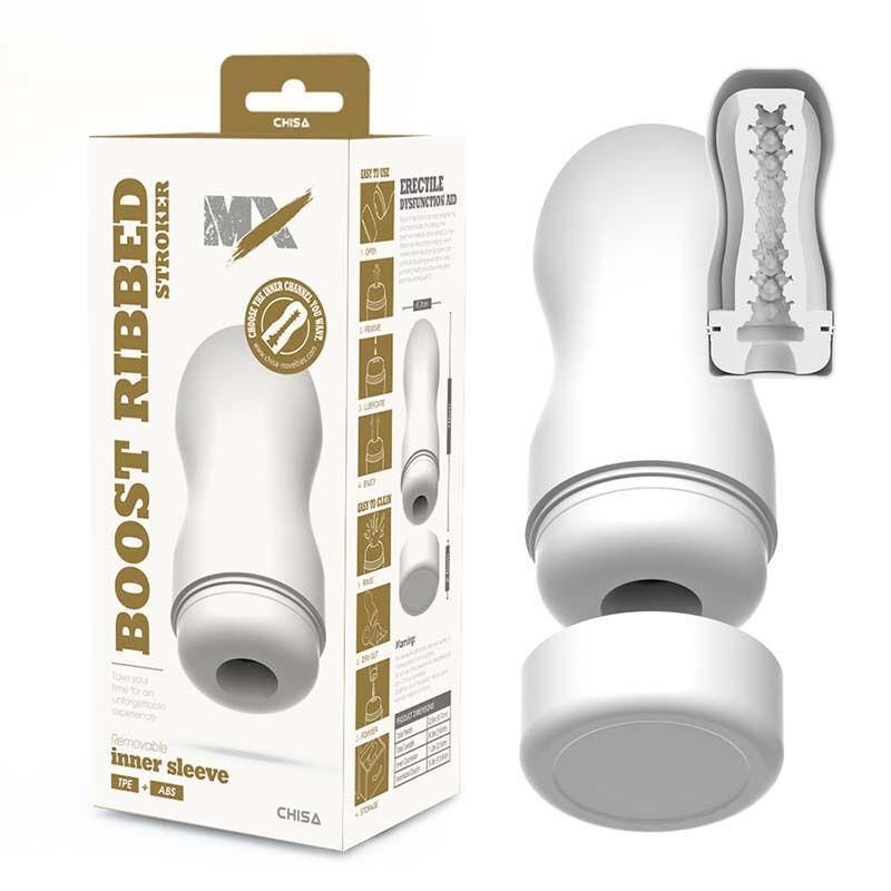 Masturbator Boost Ribbed Stroker, 16cm, Beli