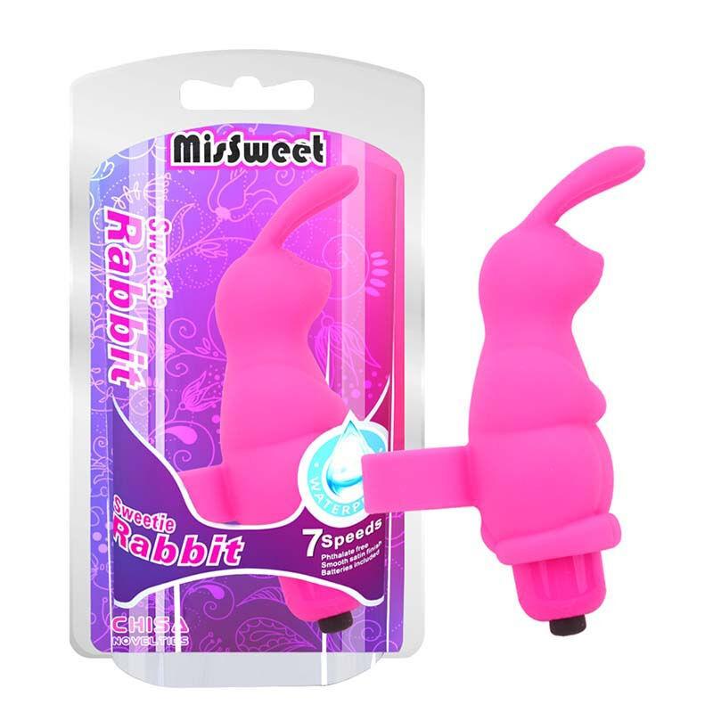 Naprstak masažer Sweetie Rabbit, 10cm, Roze