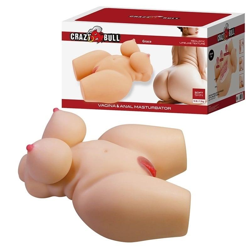 Ženski torzo masturbator Grace 009263N, 37.5cm, Boja kože
