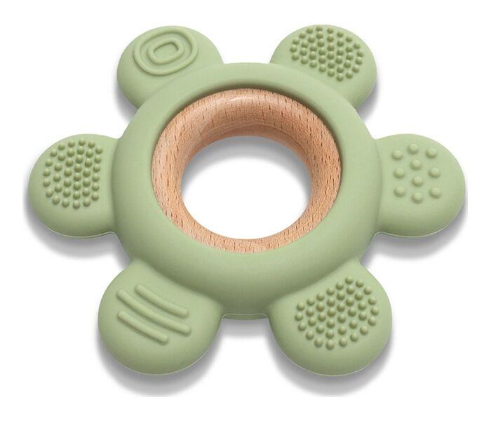 Lorelli Silikonska drvena glodalica za bebe Ruder, Roze