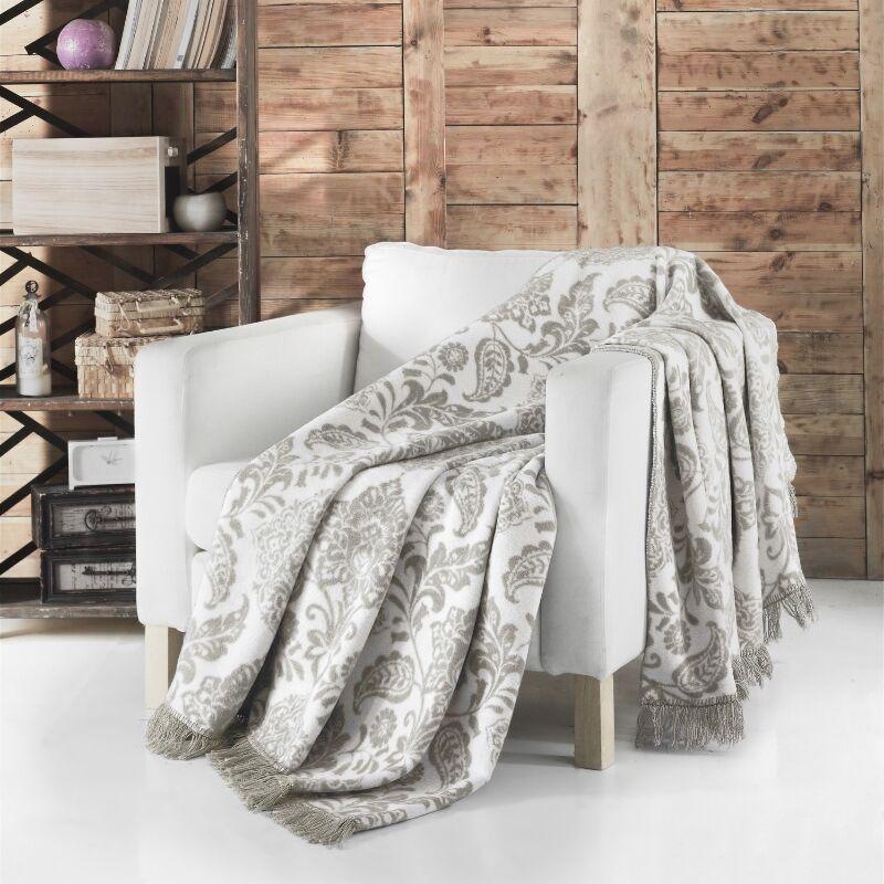 DekorDom Ćebe Eco 19803d, 200x230 cm, Belo-krem