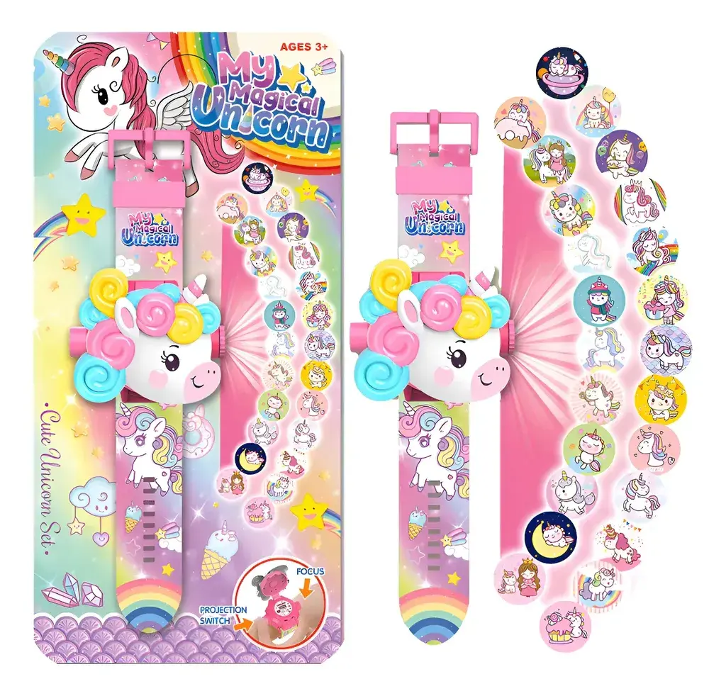 Hk Mini Dečiji sat sa projektorom Jednorog, Roze