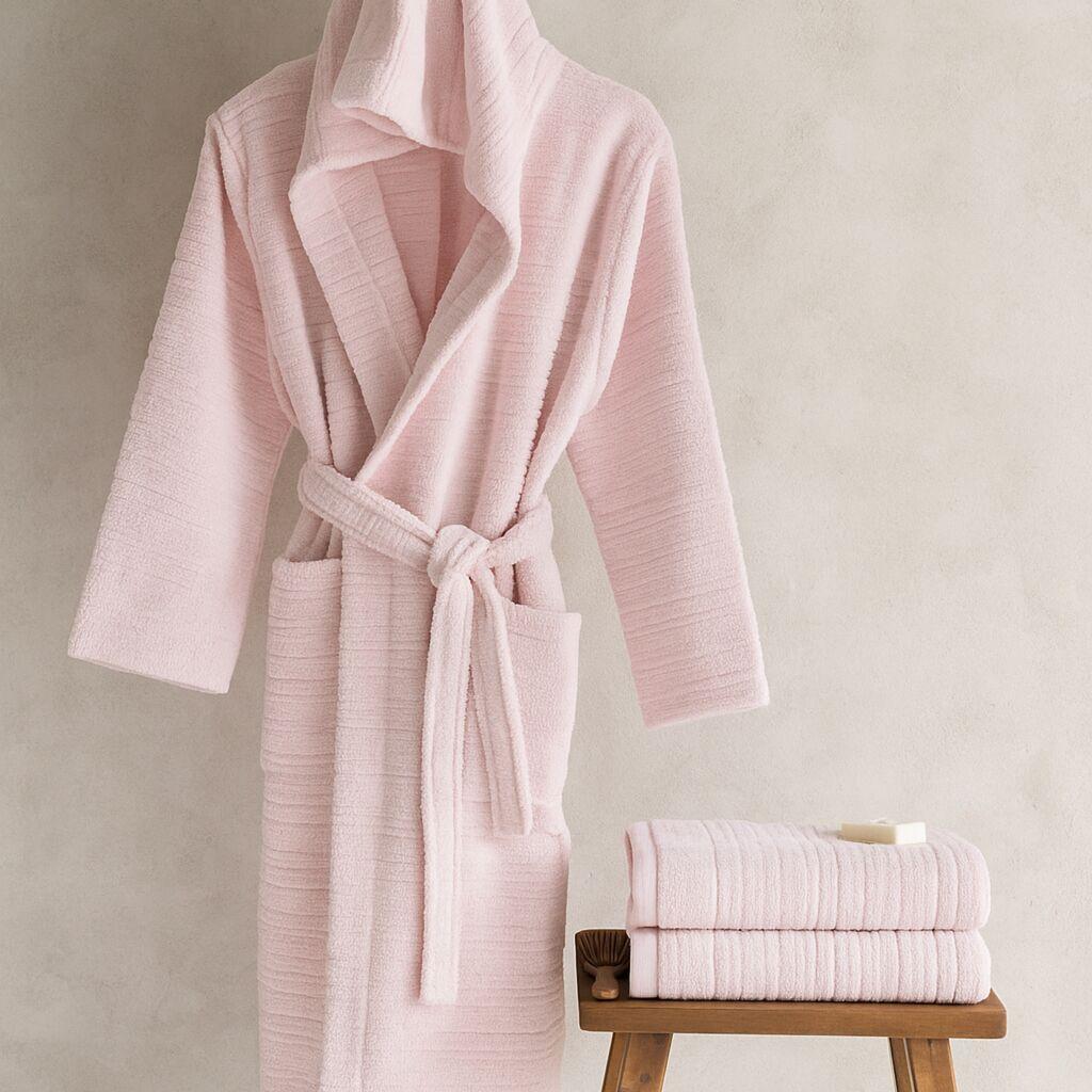 Bademantil Natur, Sa kapuljačom, Svetloroze