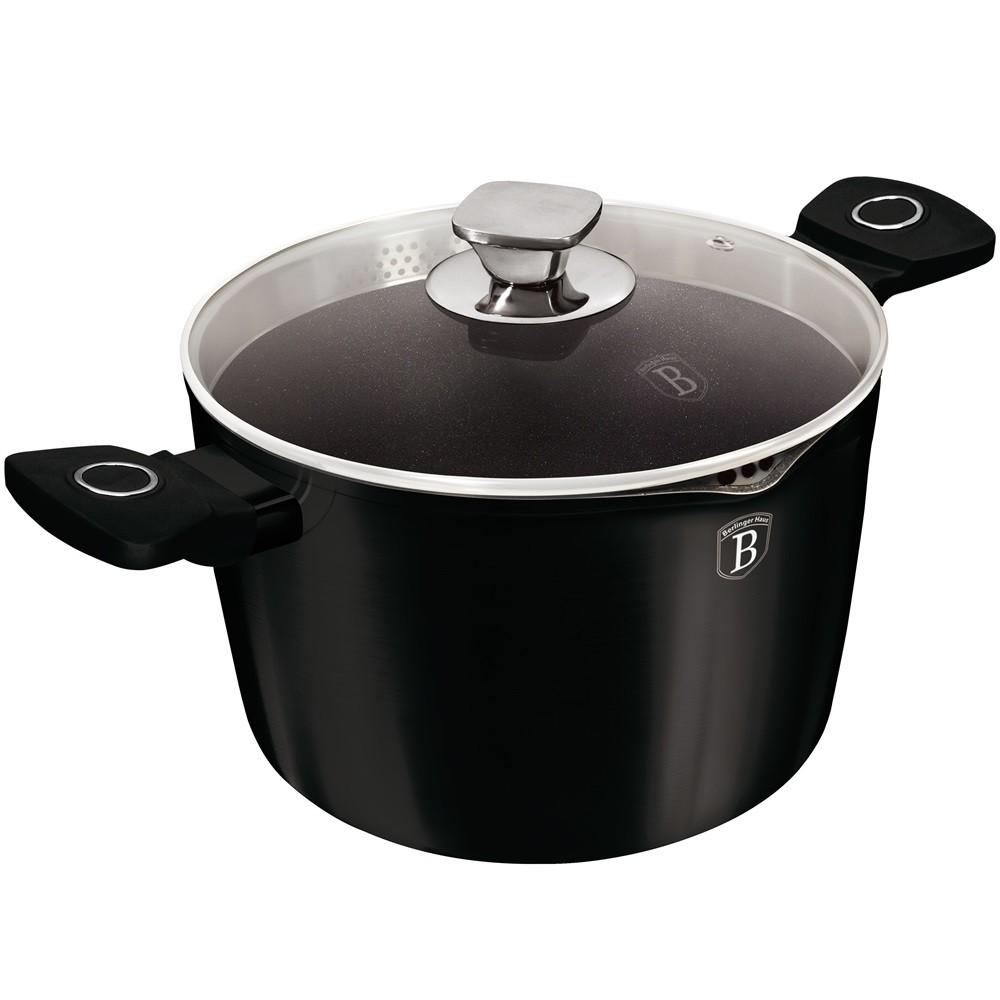 BERLINGER HAUS Šerpa za kuvanje testa sa poklopcem 24cm Black Vantage Collection BH-8275S
