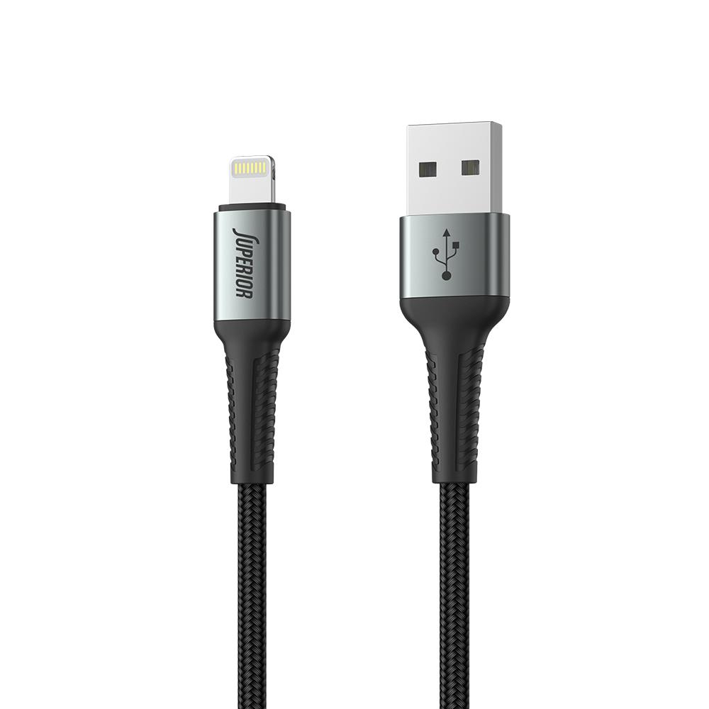 SUPERIOR USB data kabal SU-K104 , Fast,  12W, 2.4A, USB A na Lightning , 1m, Crni