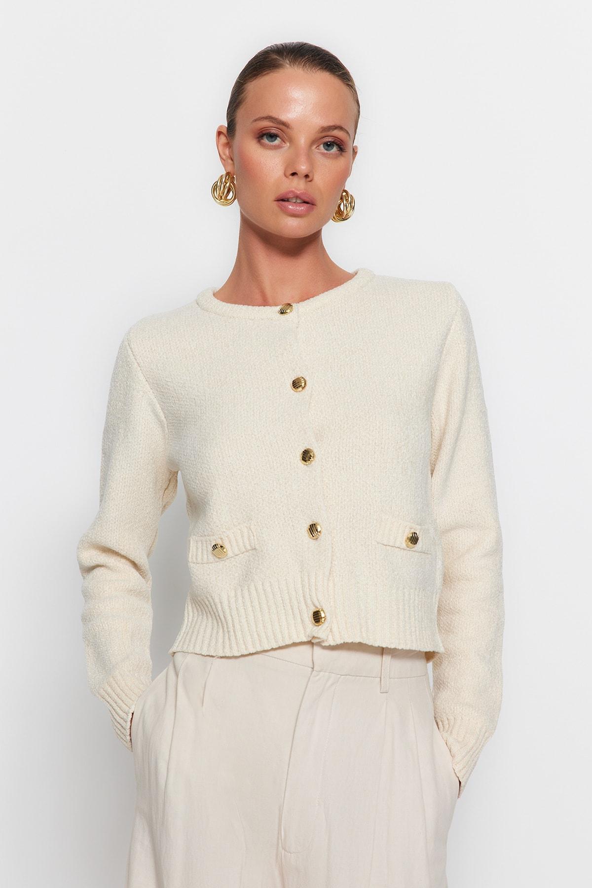Trendyol Ženski kardigan, Krem