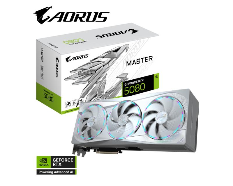 Graficka karta nVidia GIGABYTE GeForce RTX 5080 AORUS MASTER ICE 16GB GV-N5080AORUSM ICE-16GD