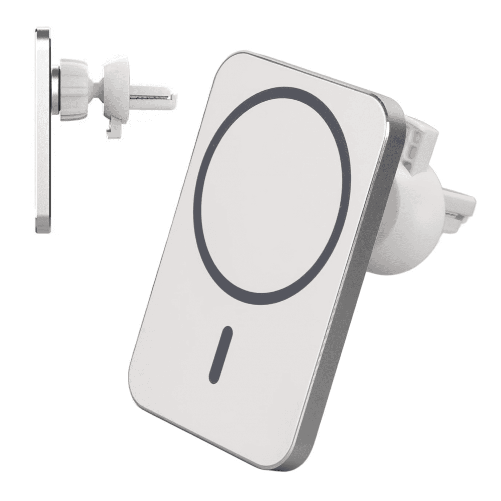 Auto držač za telefon, Magsafe punjač, 15W, Beli