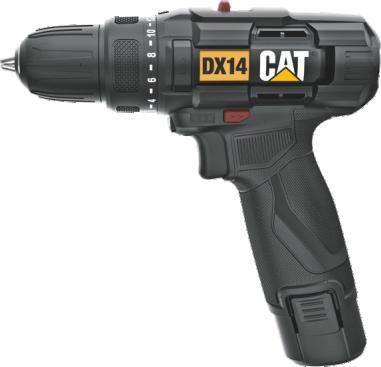 CAT Akumulatorska bušilica DX14, 12V + Baterija, 2.0 Ah + Punjač za baterije, 1.5 A